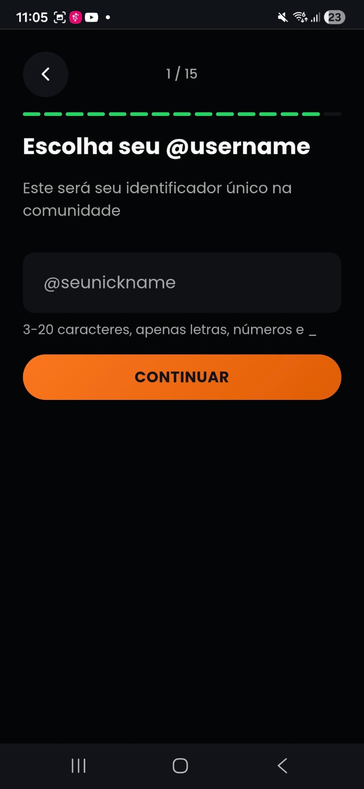 Comunidade — crie seu perfil